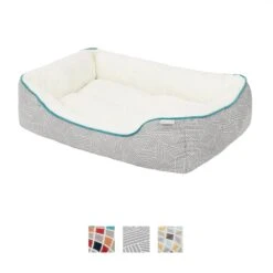 Frisco Sherpa Rectangular Bolster Cat & Dog Bed -Optimal Pet Shop 144851 PT2. AC SS1800 V1566404560