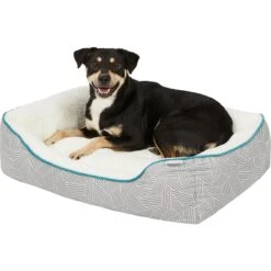 Frisco Sherpa Rectangular Bolster Cat & Dog Bed -Optimal Pet Shop 144851 PT4. AC SS1800 V1578442937