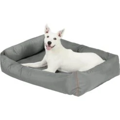 Frisco Rectangular Bolster Dog Bed W/Removable Cover, Dark Gray -Optimal Pet Shop 144865 PT4. AC SS1800 V1578443251