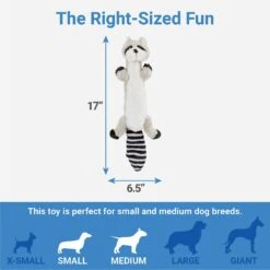 Frisco Raccoon Skinny Plush Squeaky Dog Toy -Optimal Pet Shop 147045 PT2. AC SS1800 V1539205484