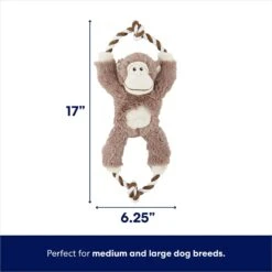 Frisco Monkey Plush With Rope Squeaky Dog Toy -Optimal Pet Shop 147067 PT1. AC SS1800 V1674080695