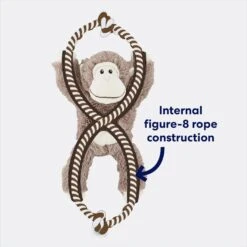 Frisco Monkey Plush With Rope Squeaky Dog Toy -Optimal Pet Shop 147067 PT2. AC SS1800 V1678723896