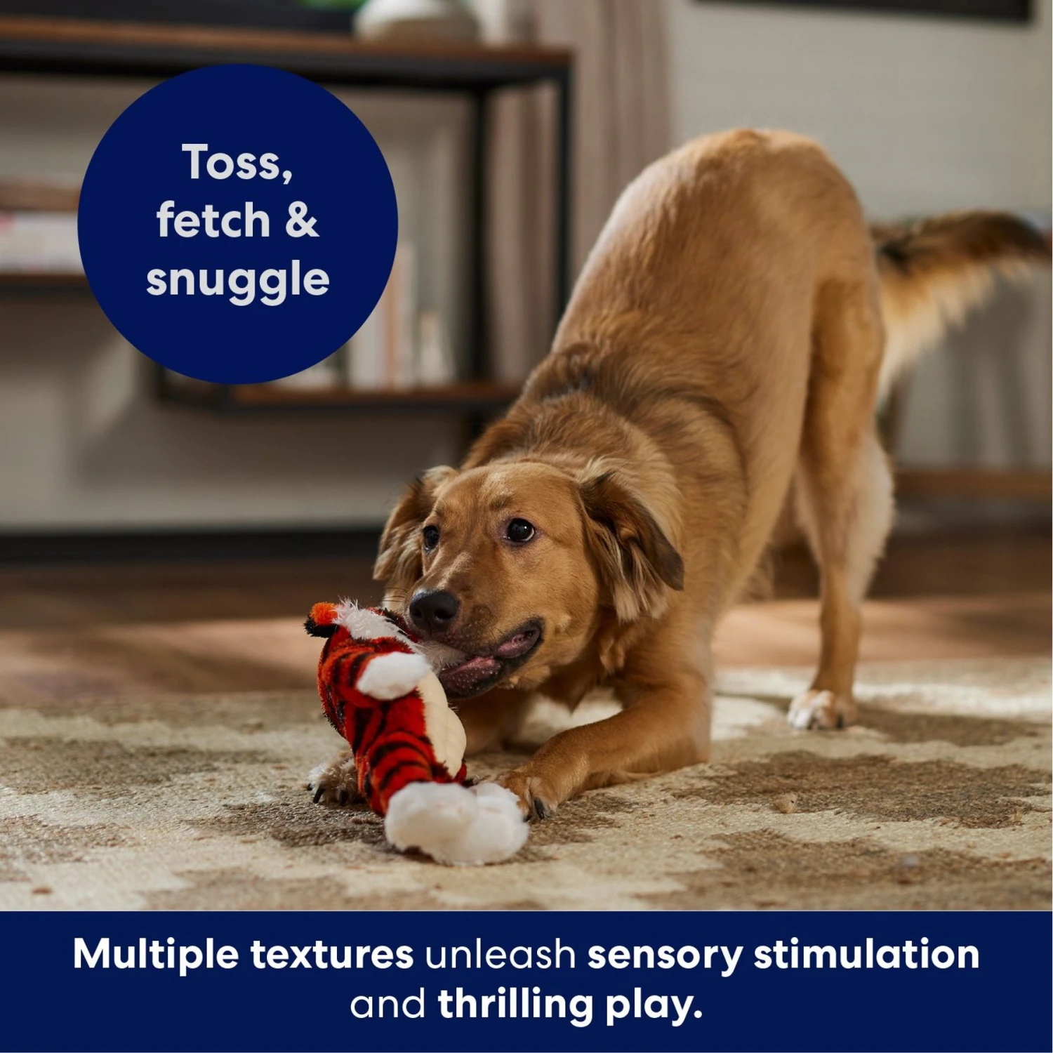 Frisco Tiger Muscle Plush Squeaky Dog Toy 7 Frisco Tiger Muscle Plush Squeaky Dog Toy - Image 5