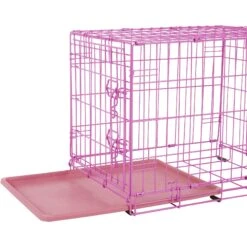 Frisco Fold & Carry Single Door Collapsible Wire Dog Crate, Pink -Optimal Pet Shop 160806 PT3. AC SS1800 V1561066324