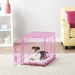 Frisco Fold & Carry Single Door Collapsible Wire Dog Crate, Pink -Optimal Pet Shop 160806 PT6. AC SS1800 V1561066044