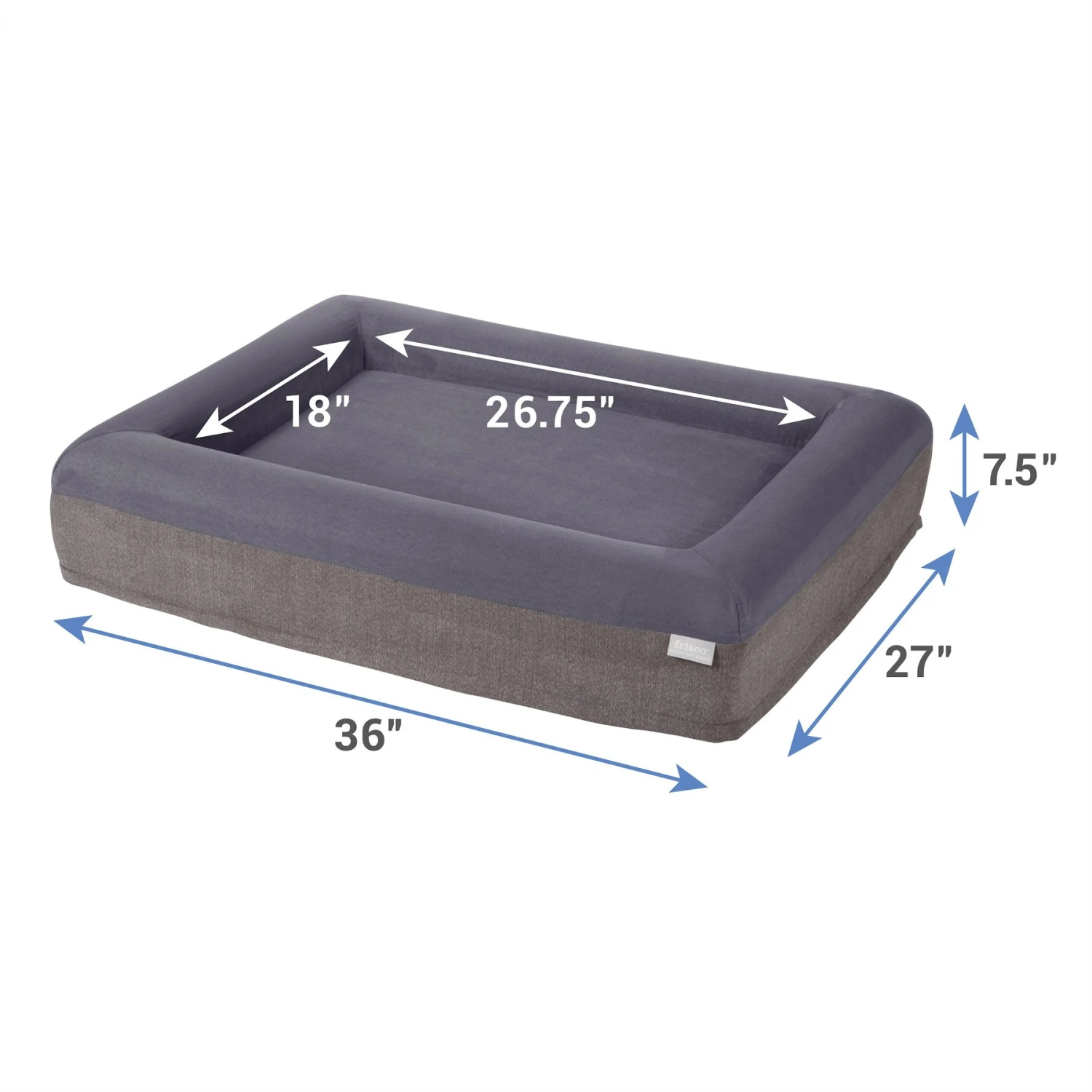 Frisco Orthopedic Rectangular Bolster Cat & Dog Bed W/Removable Cover 4 Frisco Orthopedic Rectangular Bolster Cat & Dog Bed W/Removable Cover - Image 2