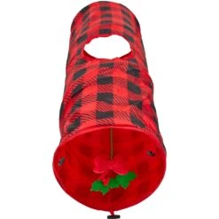 Frisco Holiday Buffalo Plaid Foldable Play Tunnel Cat Toy With Catnip -Optimal Pet Shop 228549 PT2. AC SS1800 V1632774784