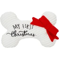 Frisco Holiday My First Christmas Bone Plush Squeaky Dog Toy -Optimal Pet Shop 233166 PT3. AC SS1800 V1600707130