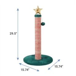 Frisco Holiday 29.5-in Candy Cane Sisal Cat Scratching Post With Toy -Optimal Pet Shop 236565 PT1. AC SS1800 V1602774370