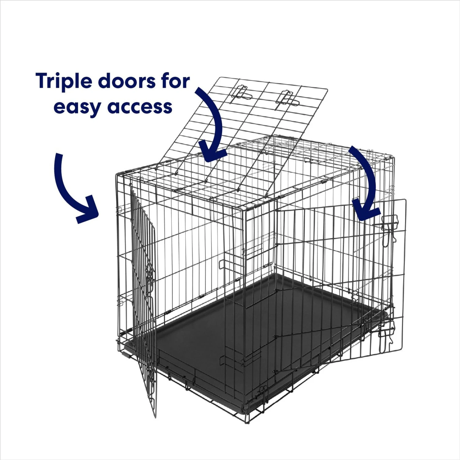 Frisco Heavy Duty All-in-1 Multi-Stage 3 Door Collapsible Wire Dog Crate 8 Frisco Heavy Duty All-in-1 Multi-Stage 3 Door Collapsible Wire Dog Crate - Image 6