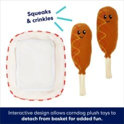 Frisco Corndog Interactive Plush Squeaky Dog Toy -Optimal Pet Shop 252746 PT2. AC SS1800 V1695760990