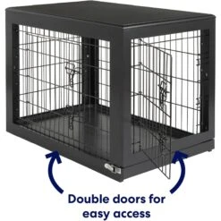 Frisco Double Door Furniture Style Dog Crate, Black -Optimal Pet Shop 253026 PT3. AC SS1800 V1615840384