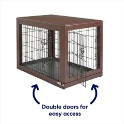 Frisco Double Door Furniture Style Dog Crate, Brown -Optimal Pet Shop 253033 PT3. AC SS1800 V1617644270