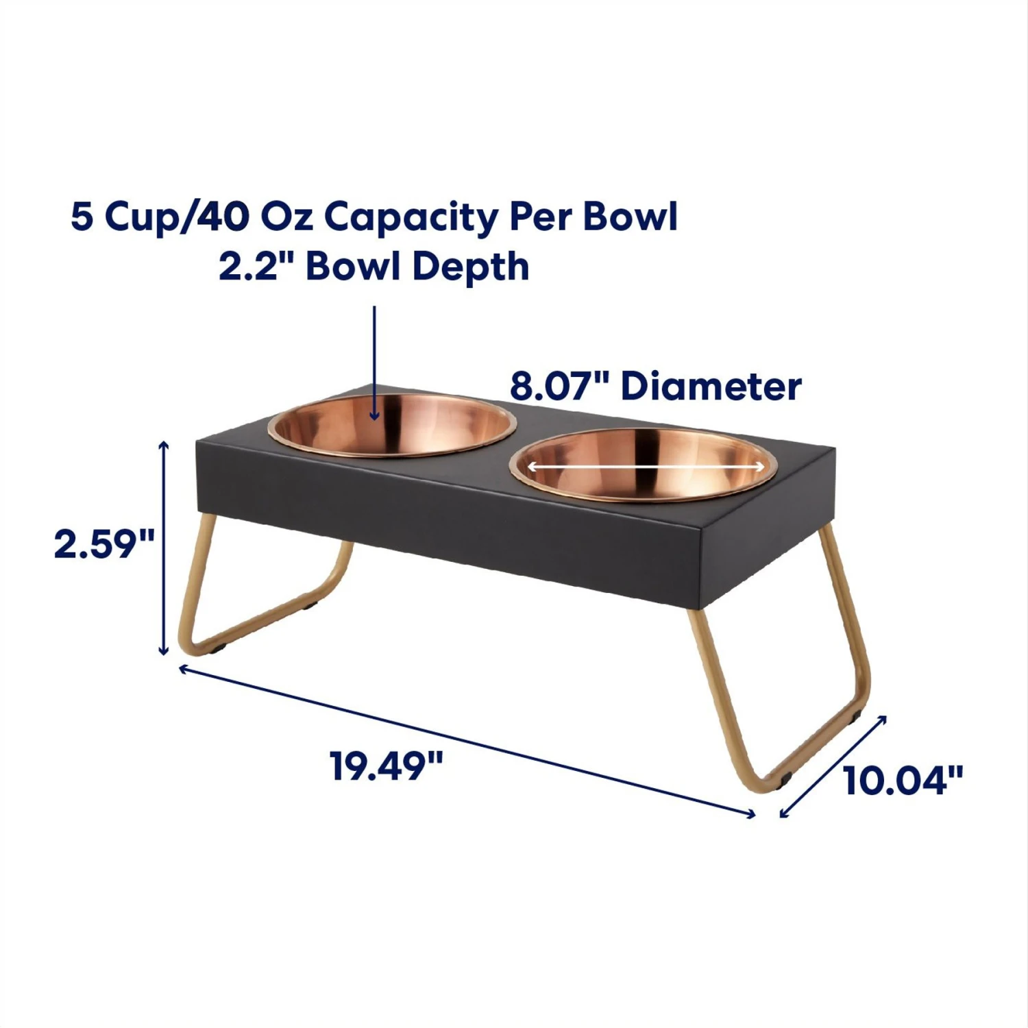 Frisco Copper Stainless Steel Elevated Foldable Double Dog & Cat Bowls 4 Frisco Copper Stainless Steel Elevated Foldable Double Dog & Cat Bowls - Image 2