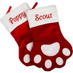 Frisco Sherpa Plaid Paw Holiday Personalized Dog & Cat Stocking -Optimal Pet Shop 257135 PT3. AC SS1800 V1602540700