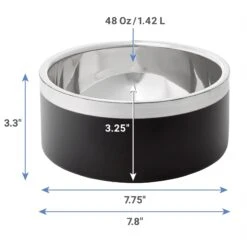 Frisco Insulated Two-Toned Non-Skid Stainless Steel Dog & Cat Bowl -Optimal Pet Shop 257168 PT1. AC SS1800 V1612488392