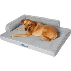 Frisco Faux Linen Corner Personalized Bolster Dog Bed W/Removable Cover, Harbour Blue, XL -Optimal Pet Shop 262161 PT2. AC SS1800 V1615568485