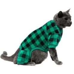 Frisco Dog & Cat Cozy Plush Fleece PJs, Green Plaid -Optimal Pet Shop 268517 PT3. AC SS1800 V1637718134