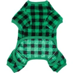 Frisco Dog & Cat Cozy Plush Fleece PJs, Green Plaid -Optimal Pet Shop 268517 PT4. AC SS1800 V1637682124