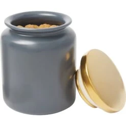 Frisco Modern Gold Rim Ceramic Treat Jar -Optimal Pet Shop 270190 PT6. AC SS1800 V1627669999