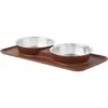 Frisco Silicone Stainless Steel Double Diner Dog & Cat Bowl, Brown -Optimal Pet Shop 277551 MAIN. AC SS1800 V1627933884