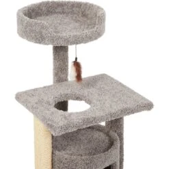 Frisco 37-in Real Carpet Cat Tree With Condo, Grey -Optimal Pet Shop 282755 PT3. AC SS1800 V1621949298