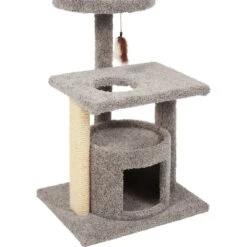Frisco 37-in Real Carpet Cat Tree With Condo, Grey -Optimal Pet Shop 282755 PT4. AC SS1800 V1621949342