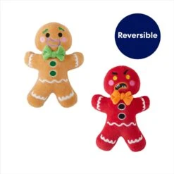 Frisco Holiday Naughty Or Nice Gingerbread Man Reversible Plush Squeaky Dog Toy -Optimal Pet Shop 287217 PT2. AC SS1800 V1695045721