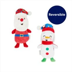 Frisco Holiday Santa & Snowman Reversible Plush Squeaky Dog Toy -Optimal Pet Shop 287263 PT2. AC SS1800 V1694812848