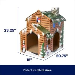 Frisco Holiday Log Cabin Cardboard Cat House -Optimal Pet Shop 287287 PT1. AC SS1800 V1694812340