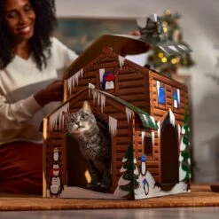 Frisco Holiday Log Cabin Cardboard Cat House -Optimal Pet Shop 287287 PT3. AC SS1800 V1695043546
