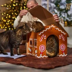 Frisco Holiday Gingerbread House Cardboard Cat House Cat Toy -Optimal Pet Shop 287289 PT3. AC SS1800 V1695046487