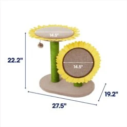 Frisco Sunflower Cat Scratching Post, Two Post With Lounger -Optimal Pet Shop 296688 PT1. AC SS1800 V1692637892