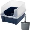 Frisco Plastic Litter Scooper With Caddy & IRIS USA Open Top Litter Box With Scatter Shield -Optimal Pet Shop 298166 MAIN. AC SS1800 V1623198146