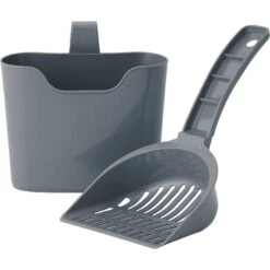 Frisco Plastic Litter Scooper With Caddy & IRIS USA Open Top Litter Box With Scatter Shield -Optimal Pet Shop 298166 PT2. AC SS1800 V1623196049