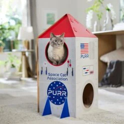 Frisco Spaceship Cardboard Cat House, 2-Story -Optimal Pet Shop 317721 PT4. AC SS1800 V1688677264