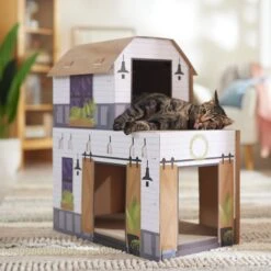 Frisco Farmhouse Cardboard Cat House, 2-Story -Optimal Pet Shop 317733 PT3. AC SS1800 V1676566492