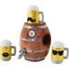 Frisco Beer & Keg Plush Squeaky Dog Toy, 4 Count