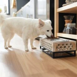 Frisco Premium Wood Elevated Stainless Steel Double Diner Dog & Cat Bowl, 3 Cup -Optimal Pet Shop 331507 PT2. AC SS1800 V1657656894