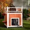 Frisco Outdoor Wooden Cat House With Elevated Balcony Steps -Optimal Pet Shop 360998 MAIN. AC SS1800 V1659972528