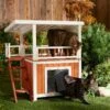Frisco Outdoor Wooden Cat House With Balcony & Step Ladder -Optimal Pet Shop 361012 MAIN. AC SS1800 V1659972526