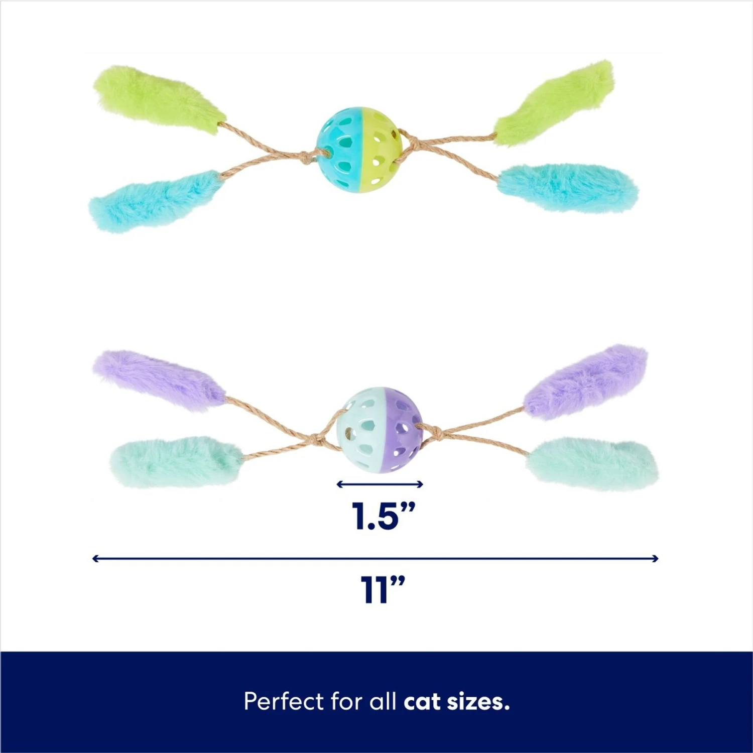 Frisco Fabric & Play Plastic Balls Cat Toy 4 Frisco Fabric & Play Plastic Balls Cat Toy - Image 2