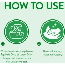 TropiClean Luxury 2 In 1 Papaya & Coconut Pet Shampoo & Conditioner & Frisco Cat & Dog Bristle Brush -Optimal Pet Shop 575094 PT3. AC SS1800 V1657660395