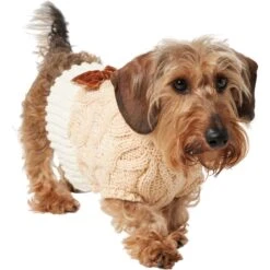 Frisco Cable Knit Dog & Cat Sweater Dress With Velvet Bow -Optimal Pet Shop 745838 PT2. AC SS1800 V1694793815