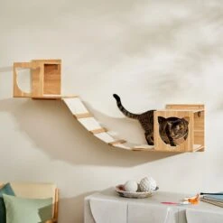 Frisco Cushioned Wall Mounted Cat Wall Shelf & Frisco Cat Silhouette With Bridge Wall Mounted Cat Wall Shelves -Optimal Pet Shop 785550 PT5. AC SS1800 V1677600274