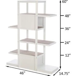 ZooVilla Bookshelf Cat Tree, White -Optimal Pet Shop 824014 PT3. AC SS1800 V1683567294