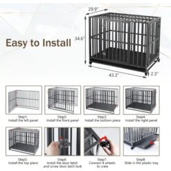 SMONTER Two Doors Heavy Duty Dog Crate -Optimal Pet Shop 904190 PT5. AC SS1800 V1688398420