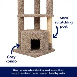 Frisco 64-in Real Carpet Wooden Cat Tree And Condo -Optimal Pet Shop 914950 PT2. AC SS1800 V1697733055