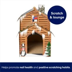 Frisco Holiday Log Cabin Cardboard Cat House & Frisco Holiday Santa's Workshop Cardboard Cat House -Optimal Pet Shop 986198 PT3. AC SS1800 V1698257736