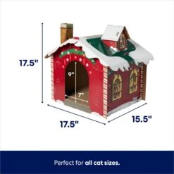 Frisco Holiday Log Cabin Cardboard Cat House & Frisco Holiday Santa's Workshop Cardboard Cat House -Optimal Pet Shop 986198 PT6. AC SS1800 V1698257736